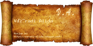 Váradi Alida névjegykártya